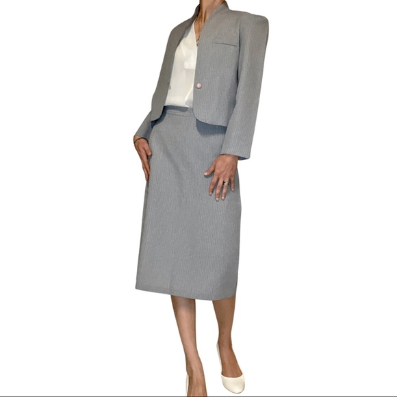 Vintage ≈1930/40s Pinstripe One Button Skirt Suit - Picture 15 of 16